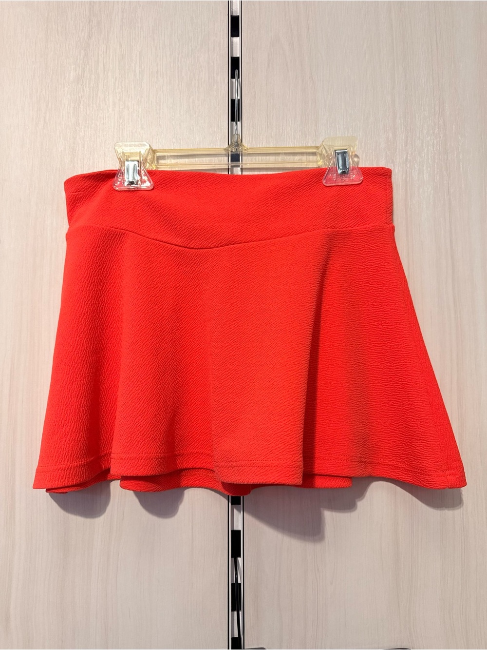 Bright Red Flared Mini Skirt